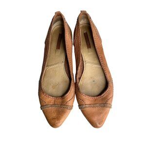 Frye Regina Brown Leather Pointed Flats Size 8